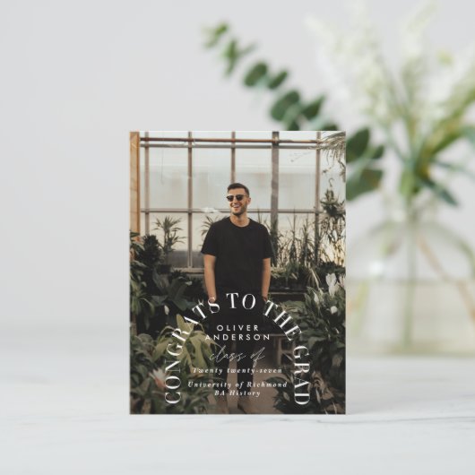 Moderner geometrischer typografischer Foto Bogen A Postkarte (Stehend Vorderseite)