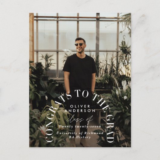 Moderner geometrischer typografischer Foto Bogen A Postkarte (Vorderseite)