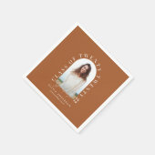 Moderner geometrischer typografischer Foto Bogen A Serviette (Ecke)