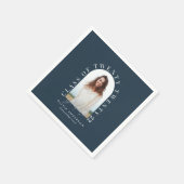 Moderner geometrischer typografischer Foto Bogen A Serviette (Ecke)