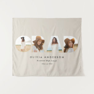 Moderner geometrischer typografischer Foto Bogen A Wandteppich