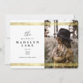 Moderner geometrischer und goldener Streifen Foto  Ankündigung (Vorderseite)