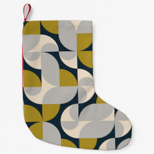 Moderner geometrischer Vintager Retro-Hintergrund Kleiner Weihnachtsstrumpf