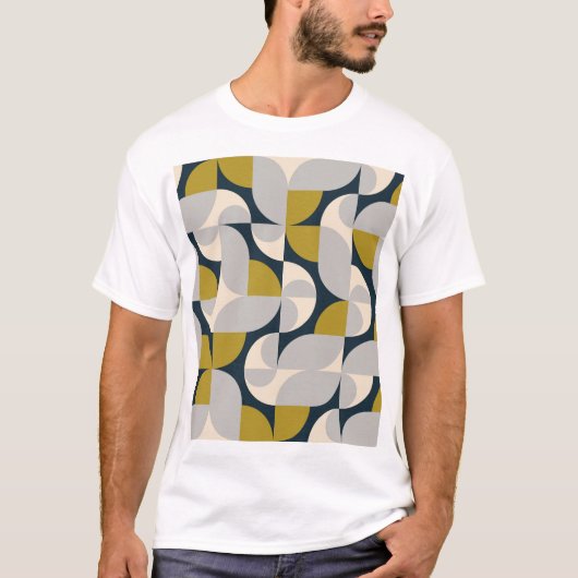 Moderner geometrischer Vintager Retro-Hintergrund T-Shirt (Vorderseite)