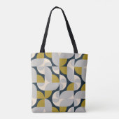 Moderner geometrischer Vintager Retro-Hintergrund Tasche (Rückseite)