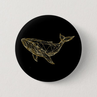 Moderner geometrischer Wal aus Gold Button