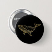Moderner geometrischer Wal aus Gold Button (Vorne & Hinten)