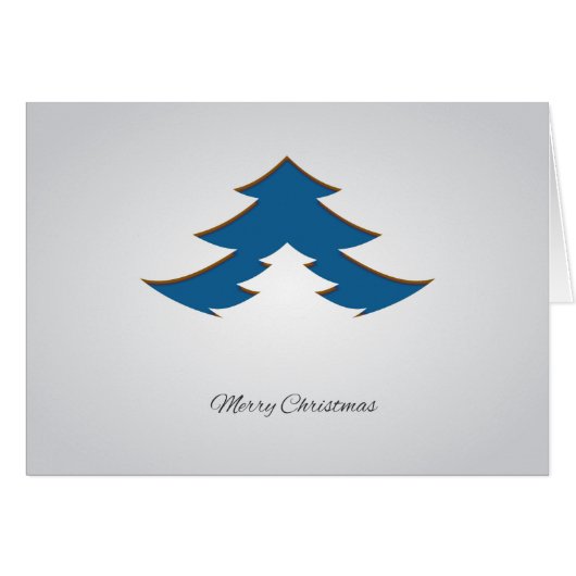 Moderner, geometrischer Weihnachtsbaum /blau (Vorderseite (Horizontal))