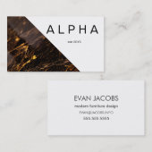 Moderner geometrischerGold- und schwarzer Marmorhi Visitenkarte (Vorne/Hinten)