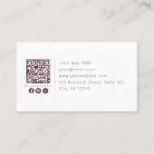 Moderner gerahmter Name, QR-Code, Fotografie, Foto Visitenkarte (Rückseite)