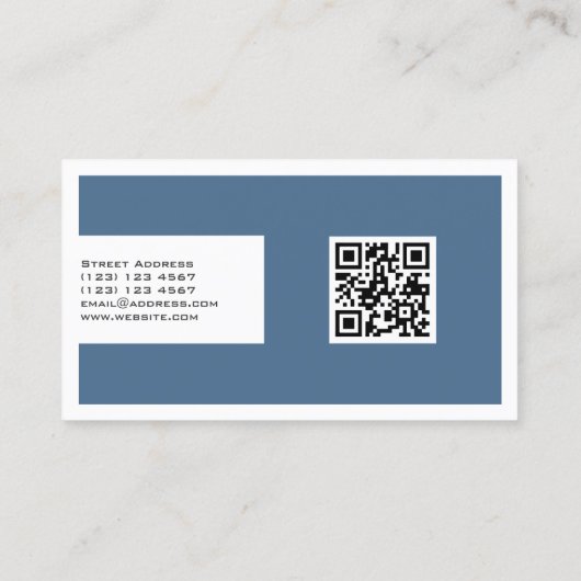 Moderner gerahmter Raum mit Logo und QR-Code Visitenkarte (Rückseite)