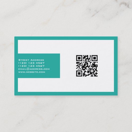 Moderner gerahmter Raum mit weißem Cyan-blauem des Visitenkarte (Rückseite)