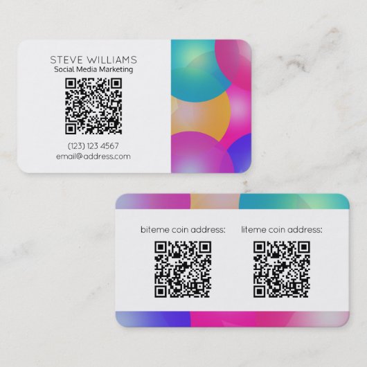 Moderner gerundete Art der Geschäftsart QR Code Visitenkarte (Vorne/Hinten)