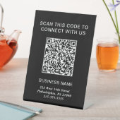 Moderner Geschäft Schwarz QR-Code Sockelschild (In Situ)