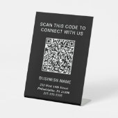 Moderner Geschäft Schwarz QR-Code Sockelschild (Vorderseite)