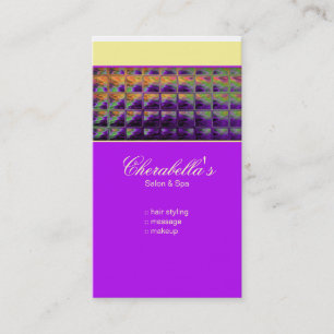 Moderner Geschäfts-Karten-bunter Salon-lila Gelb Visitenkarte