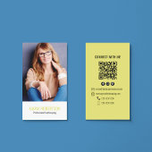 Moderner Geschäfts-QR-Code einfaches Foto Visitenkarte