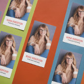 Moderner Geschäfts-QR-Code einfaches Foto Visitenkarte