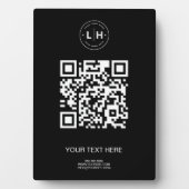 Moderner Geschäfts-QR-Code Schwarz Fotoplatte (Vorderseite)