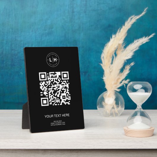 Moderner Geschäfts-QR-Code Schwarz Fotoplatte (Seite)