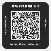 Moderner Geschäfts-QR-Code Schwarz Quadratischer Aufkleber (Vorderseite)