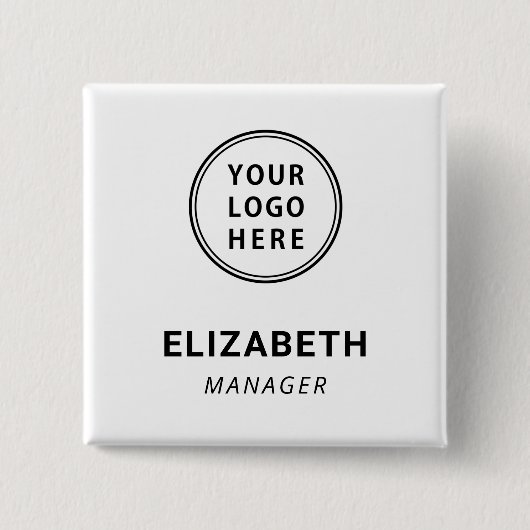 Moderner Geschäftslogo-Name-Tag Button (Vorderseite)