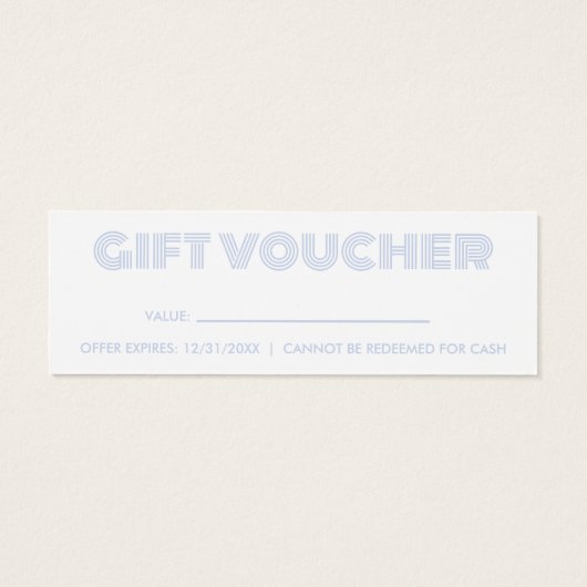 Moderner Geschenkgutschein (Rückseite)