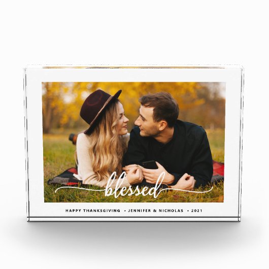 Moderner, gesegneter Script-Foto Fotoblock (Vorderseite)