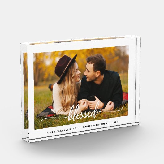 Moderner, gesegneter Script-Foto Fotoblock (Links)