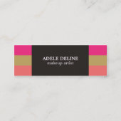 Moderner gestreifter farbenfroher Chic Makeup Arti Mini Visitenkarte (Vorderseite)