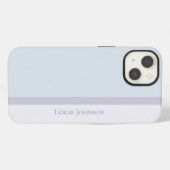 Moderner gestreifter, farbiger und Lila Farbblock iPhone Hülle (Rückseite (Horizontal))