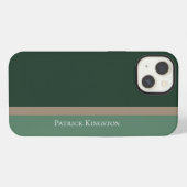 Moderner gestreifter, grüner und Khaki-brauner Far iPhone Hülle (Rückseite (Horizontal))