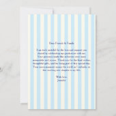 Moderner gestreifter Navy Blue Foto Abschluss Dankeskarte (Rückseite)