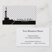 Moderner gestreifter Ölfeld-Entwurf Visitenkarte (Vorne/Hinten)