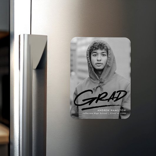 Moderner gestrichelter Abschluss aus schwarzem Fot Magnet