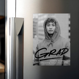 Moderner gestrichelter Abschluss aus schwarzem Fot Magneteinladung