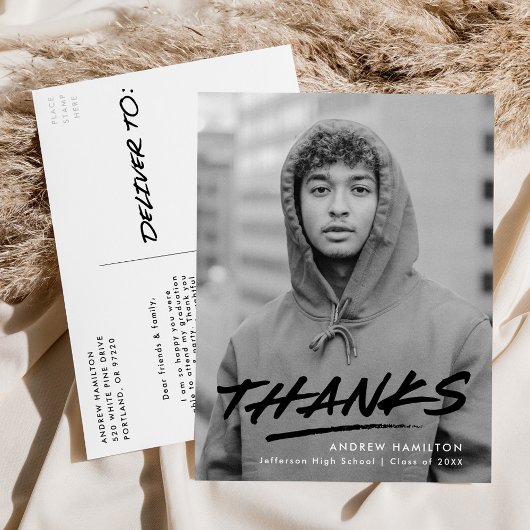 Moderner gestrichener Black Foto Abschluss Vielen  Postkarte