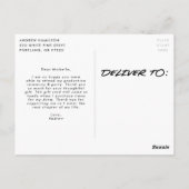 Moderner gestrichener Black Foto Abschluss Vielen  Postkarte (Rückseite)