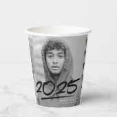 Moderner gestrichener Schwarzer 2025-Foto-Abschlus Pappbecher (Vorderseite)