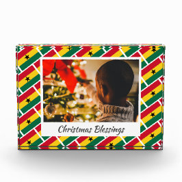 Moderner GHANA FLAG Weihnachtsstopp Fotoblock