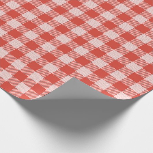 Moderner Ginger Red Buffalo Karo Kariert Urlaub Geschenkpapier (Ecke)