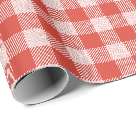 Moderner Ginger Red Buffalo Karo Kariert Urlaub Geschenkpapier (Rolleneckpunkt)