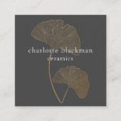 Moderner Gingko-Leaf-QR-Code Quadratische Visitenkarte (Vorderseite)