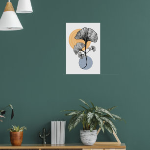 Moderner Ginkgo-Blatt-Botanikposter Poster