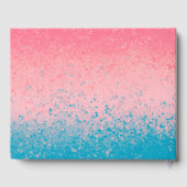 Moderner Giralkorallenrosa farbenfroher Spritzer Gästebuch (Rückseite)