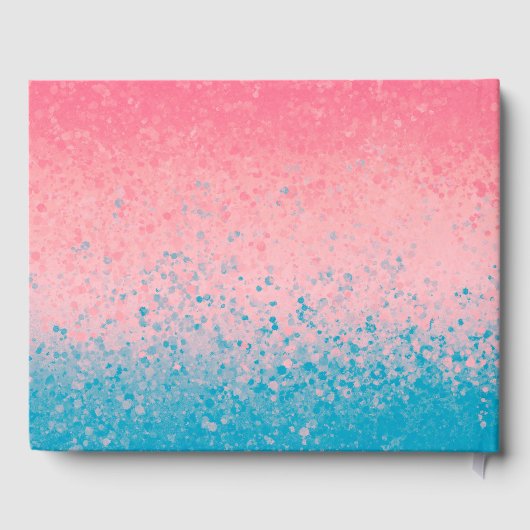 Moderner Giralkorallenrosa farbenfroher Spritzer Gästebuch (Rückseite)