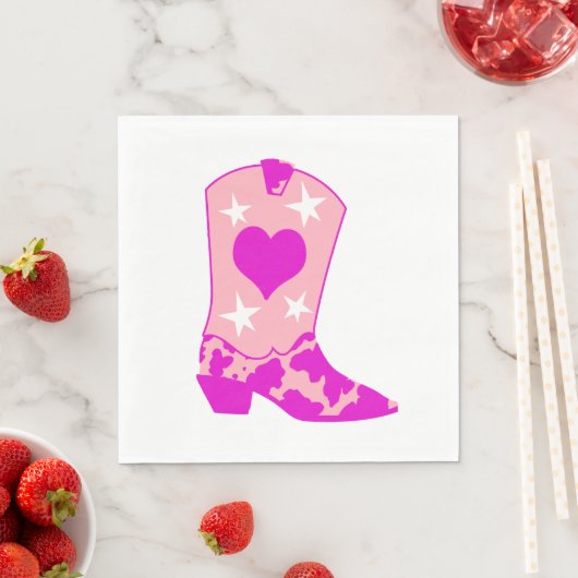 Moderner Girl Cowgirl Western Yeehaw Boot White Serviette (Beispiel)