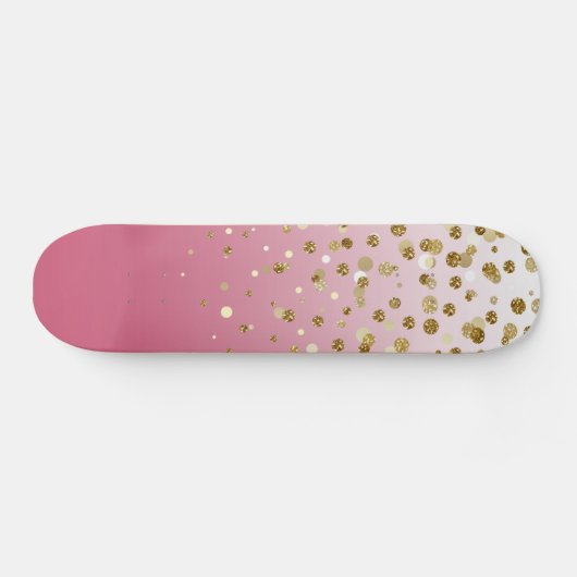 Moderner Girl-Glitzer Konfetti Pink Gradient Skateboard (Horizontal)