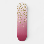 Moderner Girl-Glitzer Konfetti Pink Gradient Skateboard (Vorderseite)