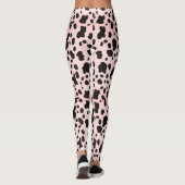 Moderner, Girl-Pink-Schwarz-Kuh-Farm Leggings (Rückseite)
